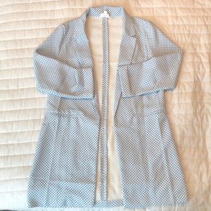 Women’s Light Blue and White Checked Blazer